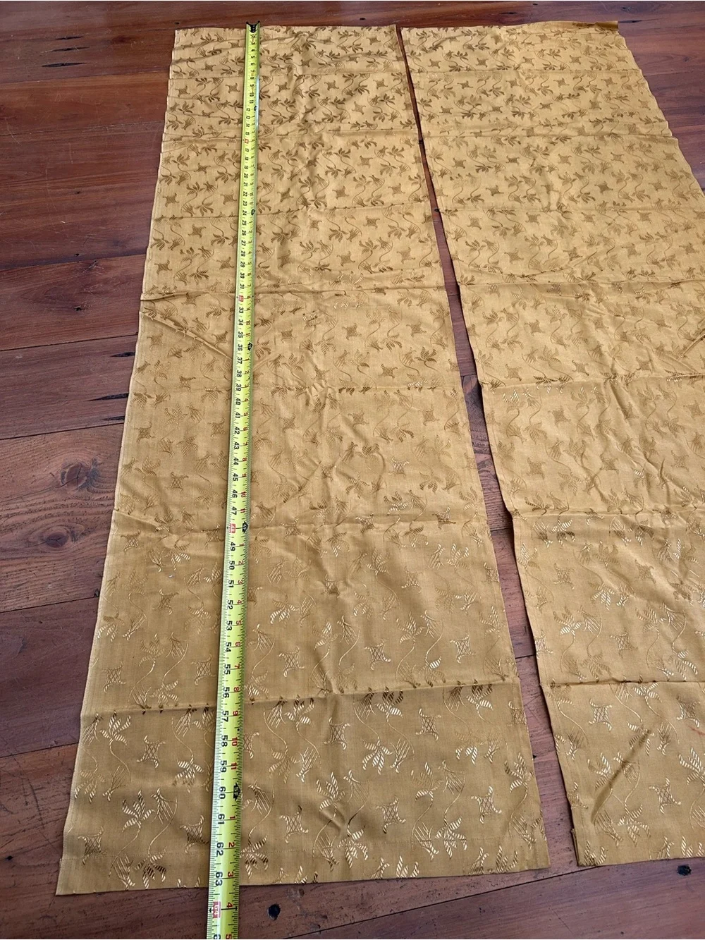 2 Fabric Panels Looks like spun gold Vintage 19